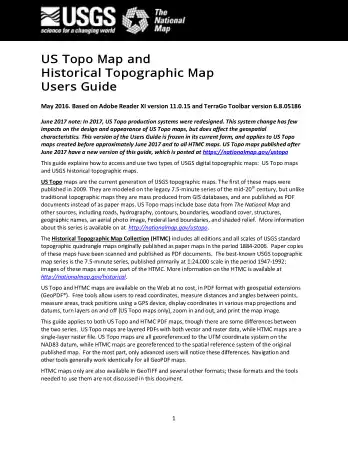 Us Topo Map and Historical Topographic Map Users Guide