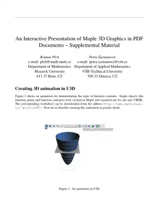 An Interactive Presentation Of Maple 3D Graphics