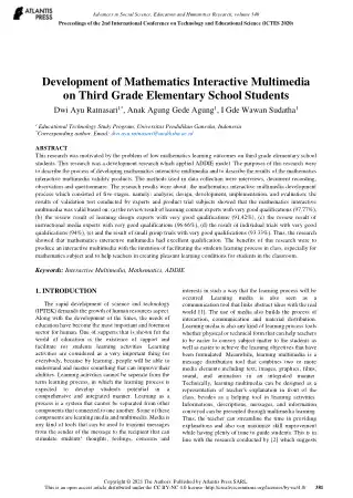 Development Of Mathematics Interactive Multimedia