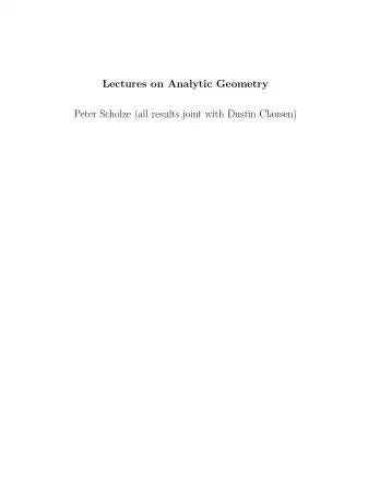 Lecture On Analytic Geometry